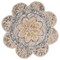 Laddha Home Designs 6' Gray and Yellow Petaled Edge Hand Tufted Area Throw Rug